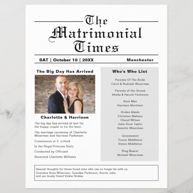 Folheto do Estilo de Jornais Novelty do Programa d (Frente)