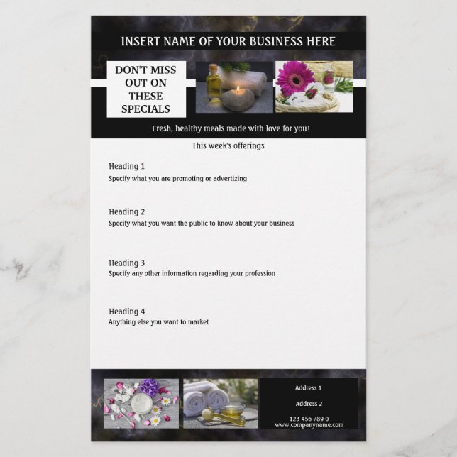 Folheto do folheto do Business 6 serviços de fotog (Frente)