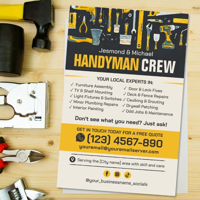 Folheto do Handyman - Reparo e Manutenção Doméstic (Criador carregado)