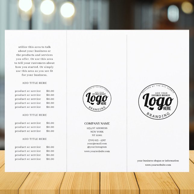 Folheto do logotipo comercial simples triplicado (business brochure)
