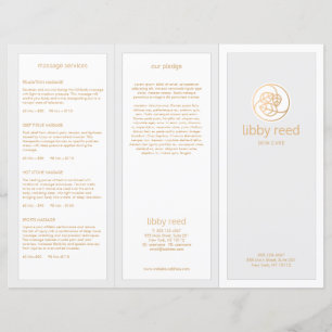 Folheto do logotipo do Dourado Folheto Tripla Spa
