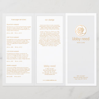 Folheto do logotipo do Dourado Folheto Tripla Spa