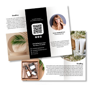 Folheto do logotipo preto ou da foto comercial