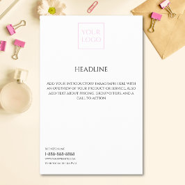 Folheto do Marketing comercial branco mínimo do lo