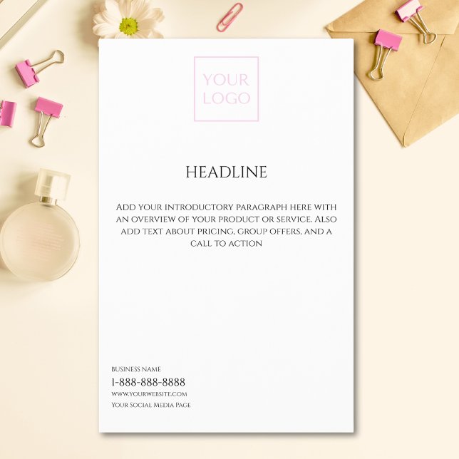 Folheto do Marketing comercial branco mínimo do lo (Criador carregado)