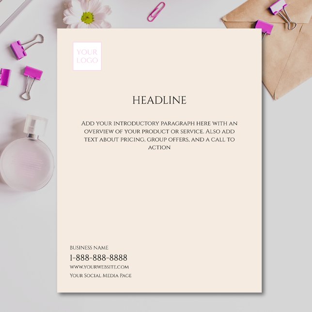 Folheto do Marketing para empresa com creme mínimo (Criador carregado)