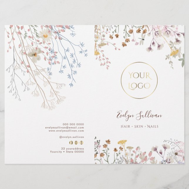 Folheto do menu do Wildflower (Frente)