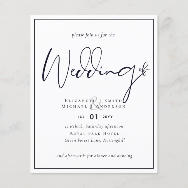 Folheto do orçamento Papel azul-meia-noite (Frente)