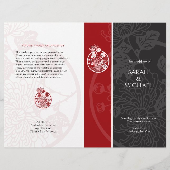 Folheto do Programa Casamento de Chrysanthemum (Frente)
