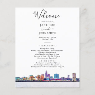Folheto do Programa de Casamento Skyline Cleveland