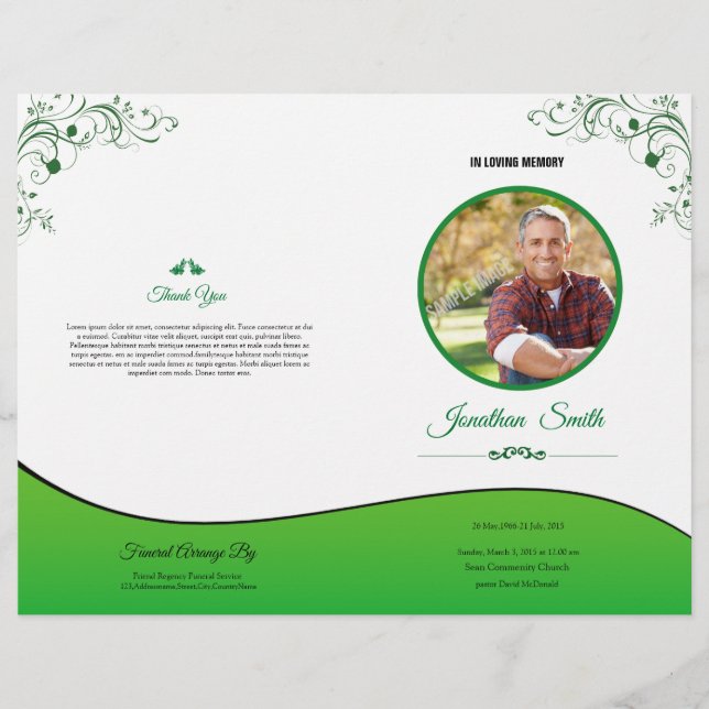 Folheto do Programa Funeral de Ordem de Serviço (Frente)