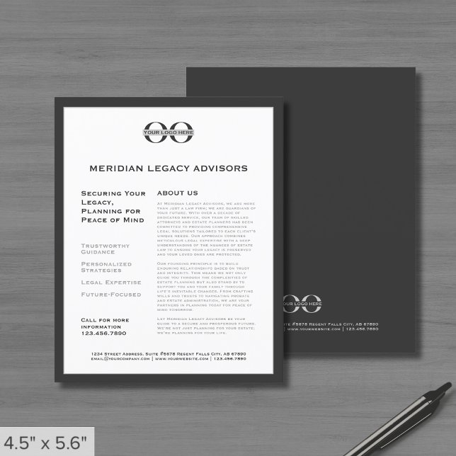 Folheto do Promocional cinza com logotipo (Criador carregado)