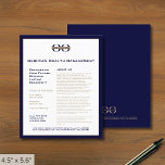 Folheto do Promocional profissional com logotipo<br><div class="desc">Um simples modelo de folheto comercial azul e ouro personalizado em um estilo moderno minimalista que pode ser facilmente atualizado com o logotipo da sua empresa, os detalhes de contato e o texto do folheto personalizado. Ideal para produtos de marketing, serviços, promoções, preços de eventos e muito mais. Perfeito para...</div>