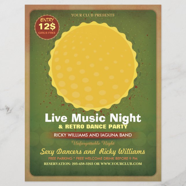 Folheto do Retro Music Party com Fotografia (Frente)