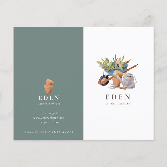 Folheto do Serviço de Jardinagem Paisagista (Frente)