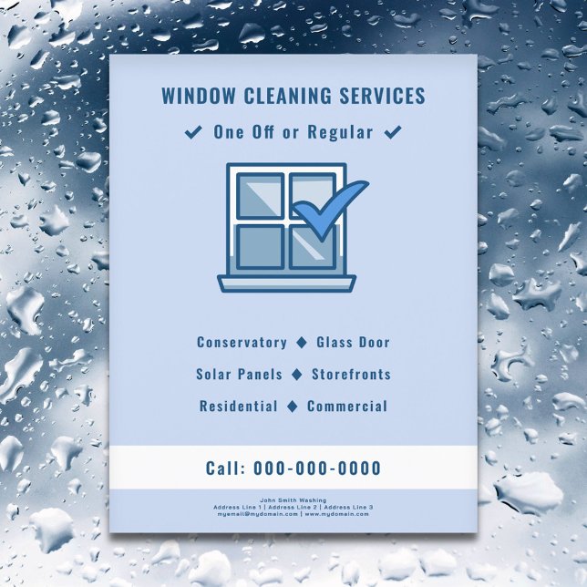 Folheto do Serviço de Limpeza de Janelas (Window Cleaning Service Flyer)