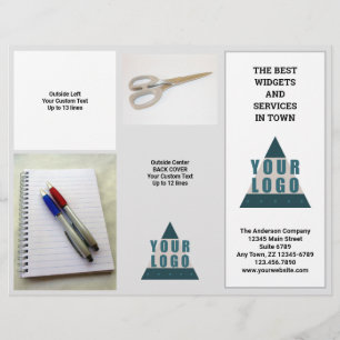 Folheto dobrável em três partes do Promo da foto