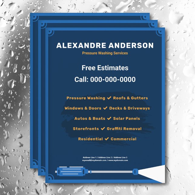 Folheto dos serviços de lavagem de pressão (Pressure Washing Services Flyer)