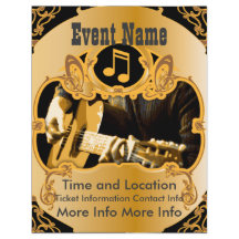 Folheto Dourado do Evento de Música