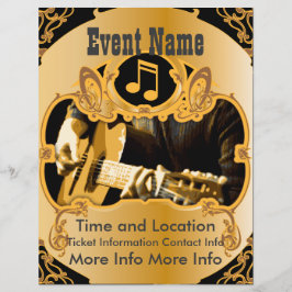 Folheto Dourado do Evento de Música