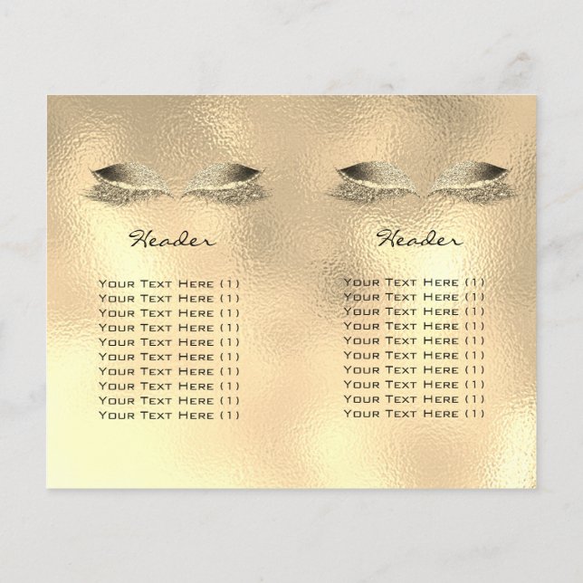 Folheto Dourado Glitter de Vidro Maquiagem Ocular  (Verso)