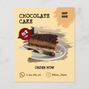 Folheto Editável Personalizado do compro de Bolo