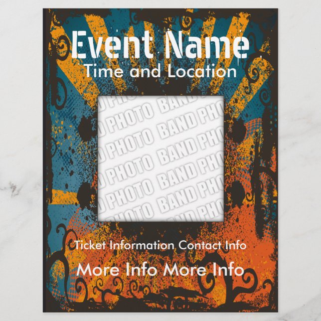 Folheto Grunge de Eventos de Música (Frente)