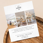 Folheto Mínimo de Foto para Negócios do Logotipo<br><div class="desc">Simples passageiro de negócios.</div>