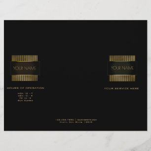 Folheto mínimo Dourado preto do cabeleireiro dos