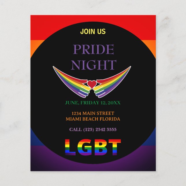 Folheto noturno do Orgulho LGBT (Frente)