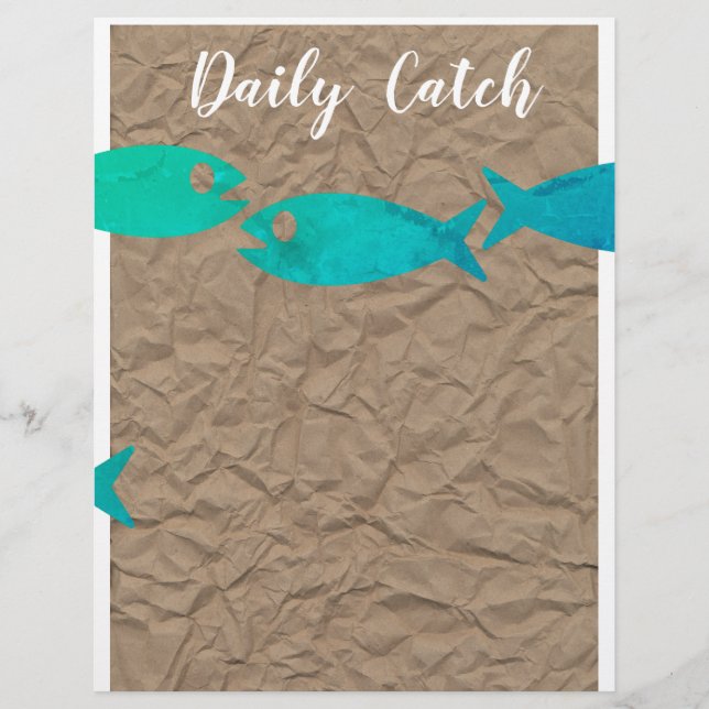 Folheto ou menu para peixes ou marisco (Frente)