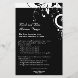 Folheto ou programa inverso preto e branco