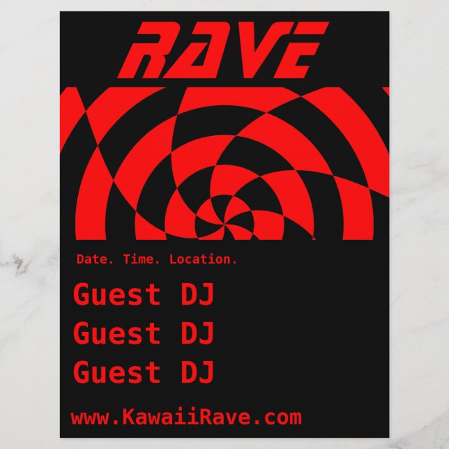 Folheto Personalizado da Rave de Arte Op (Frente)