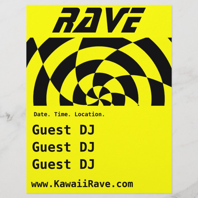 Folheto Personalizado da Rave de Arte Op (Frente)