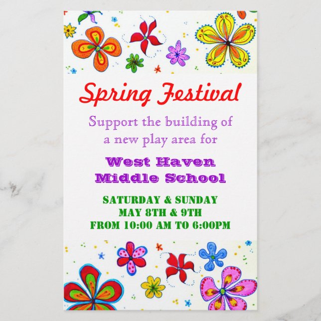 Folheto Personalizado das Flores Grandes (Frente)