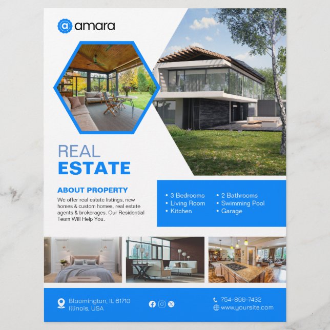 Folheto Personalizado de Propriedades Imóveis (Frente)