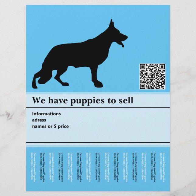 Folheto Personalizado do Cão Pastor Minimal (Frente)