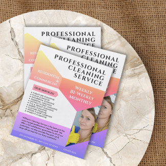 Folheto Personalizado Moderno do Serviço de Limpez