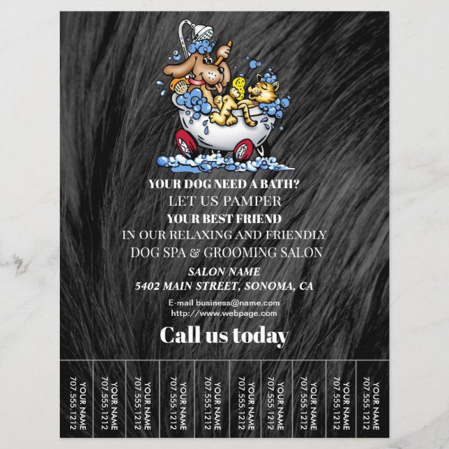 Folheto personalizado para a manutenção de cães (Frente)