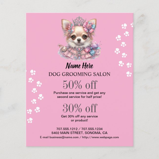 Folheto personalizado para a manutenção de cães (Frente)