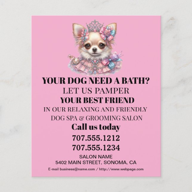Folheto personalizado para a manutenção de cães (Frente)