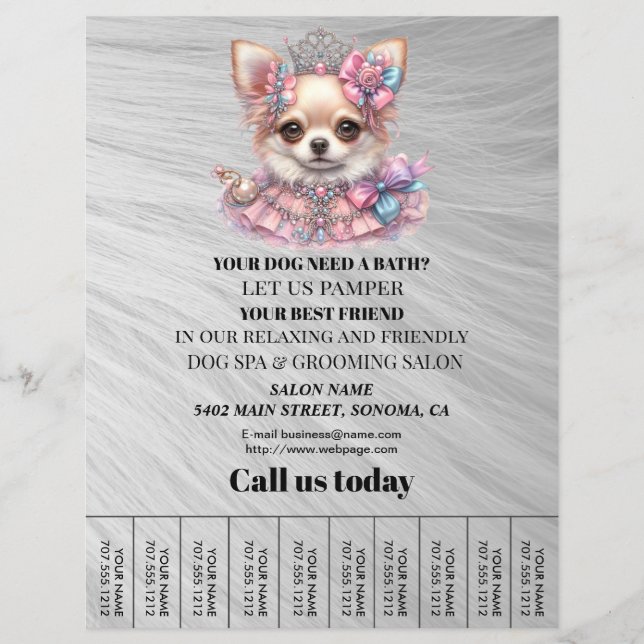 Folheto personalizado para a manutenção de cães (Frente)