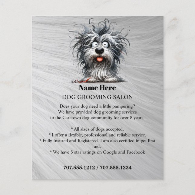 Folheto personalizado para a manutenção de cães (Frente)