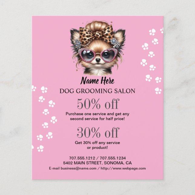 Folheto personalizado para a manutenção de cães (Frente)