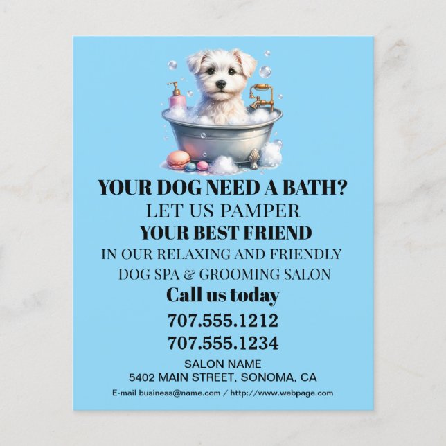 Folheto personalizado para a manutenção de cães (Frente)