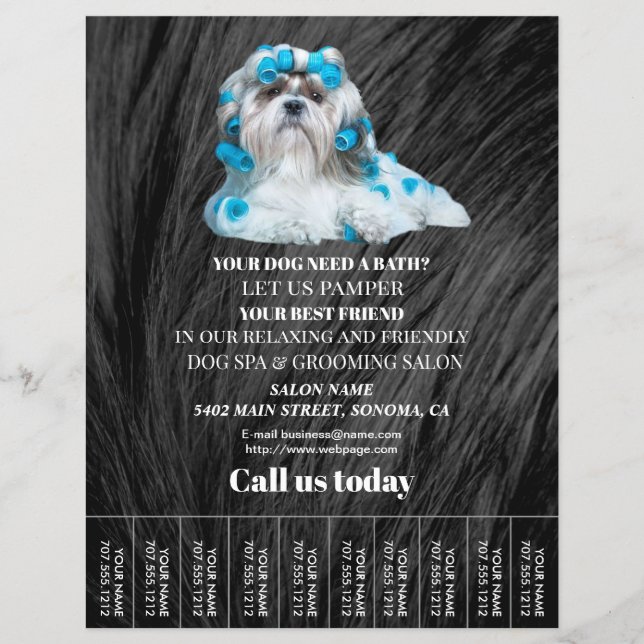 Folheto personalizado para a manutenção de cães (Frente)