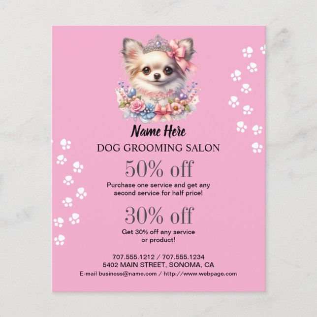 Folheto personalizado para a manutenção de cães (Frente)