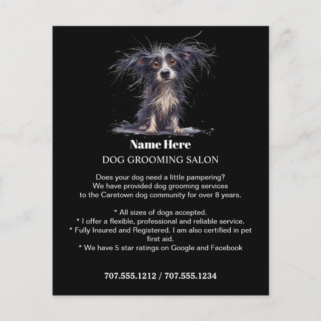 Folheto personalizado para a manutenção de cães (Frente)