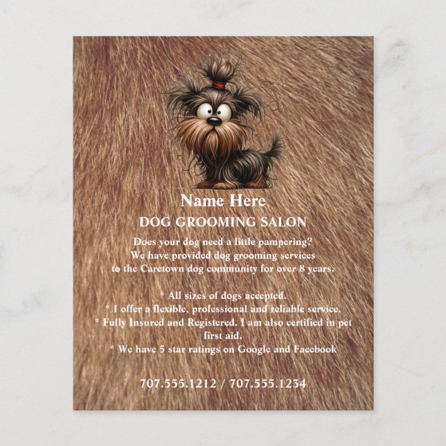 Folheto personalizado para a manutenção de cães (Frente)