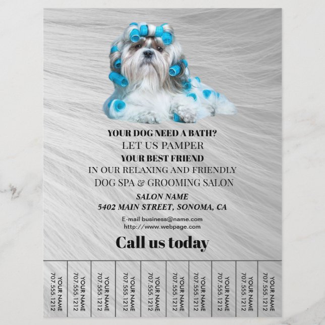 Folheto personalizado para a manutenção de cães (Frente)